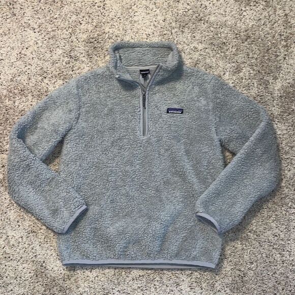 Patagonia Los Gatos Salt Gray 1/4 Zip Fleece Top Small - Picture 2 of 7